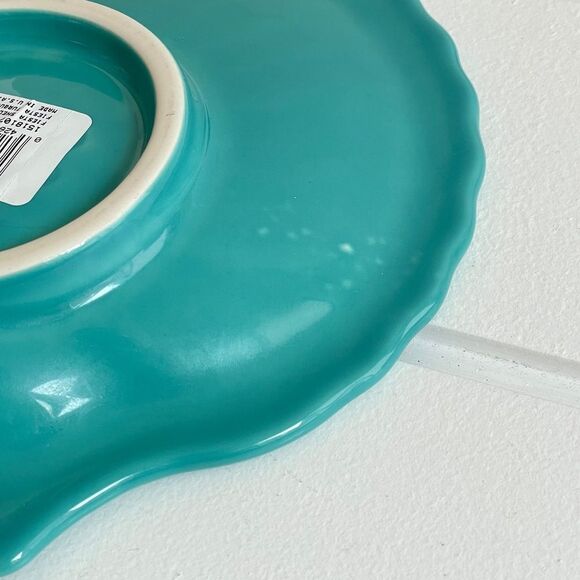 Fiesta Homer Laughlin Shell Plate Set Turquoise, White, and Lapis - Picture 7 of 14